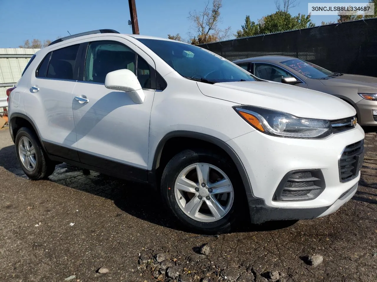 2020 Chevrolet Trax 1Lt VIN: 3GNCJLSB8LL334687 Lot: 76845844