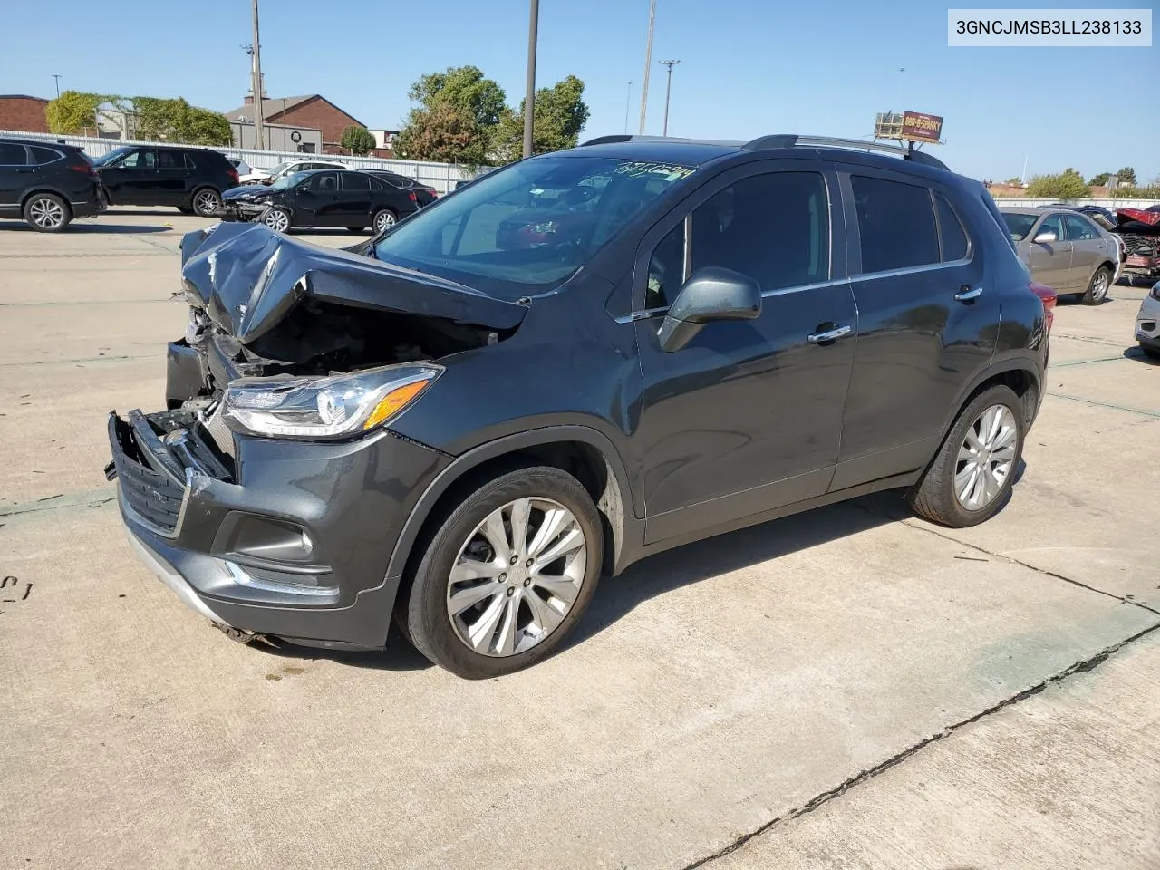 2020 Chevrolet Trax Premier VIN: 3GNCJMSB3LL238133 Lot: 77502944