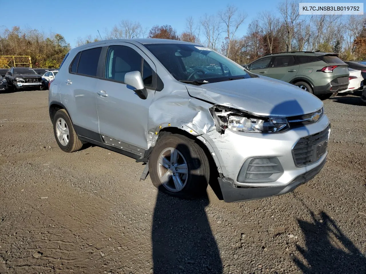 2020 Chevrolet Trax Ls VIN: KL7CJNSB3LB019752 Lot: 77787204