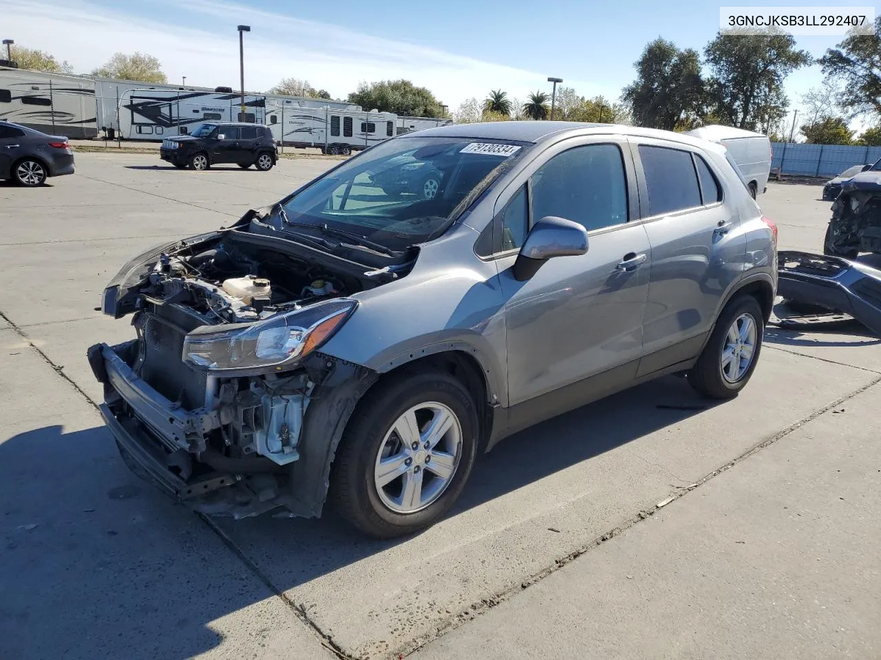 2020 Chevrolet Trax Ls VIN: 3GNCJKSB3LL292407 Lot: 79130334