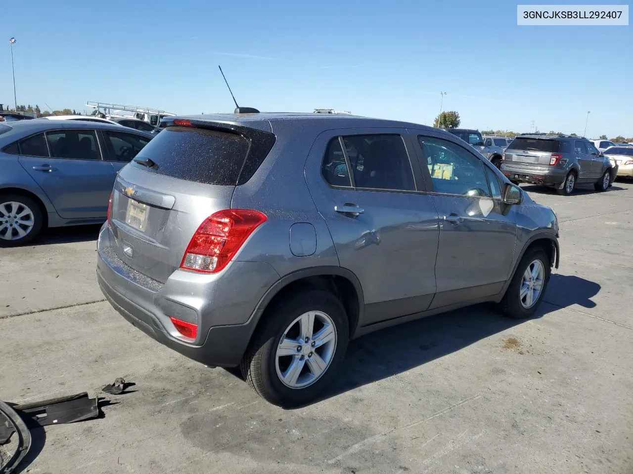 2020 Chevrolet Trax Ls VIN: 3GNCJKSB3LL292407 Lot: 79130334