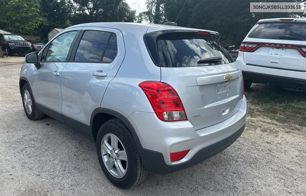 2020 Chevrolet Trax Ls VIN: 3GNCJKSB5LL333653 Lot: 79653004