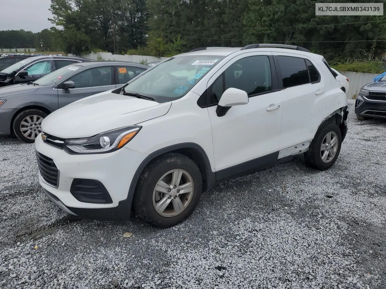 2021 Chevrolet Trax 1Lt VIN: KL7CJLSBXMB343139 Lot: 70689534