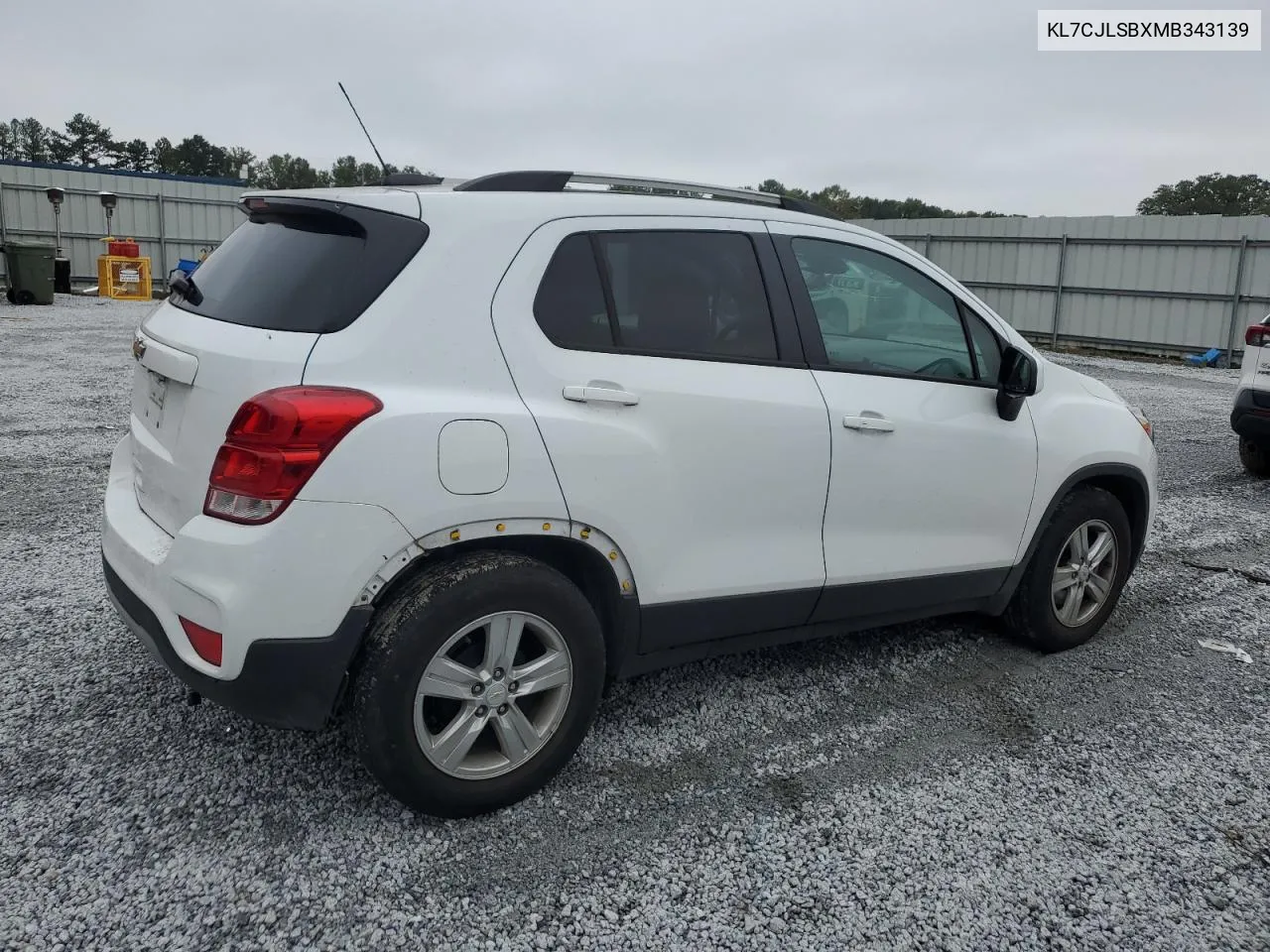 2021 Chevrolet Trax 1Lt VIN: KL7CJLSBXMB343139 Lot: 70689534