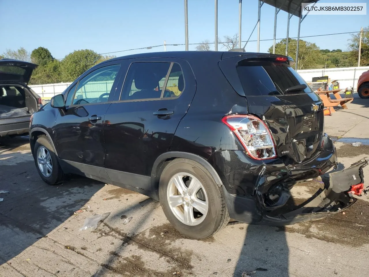 2021 Chevrolet Trax Ls VIN: KL7CJKSB6MB302257 Lot: 71109334