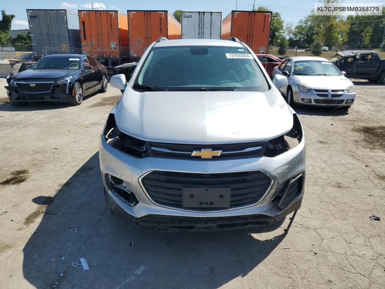 2021 Chevrolet Trax 1Lt VIN: KL7CJPSB5MB358770 Lot: 72460664