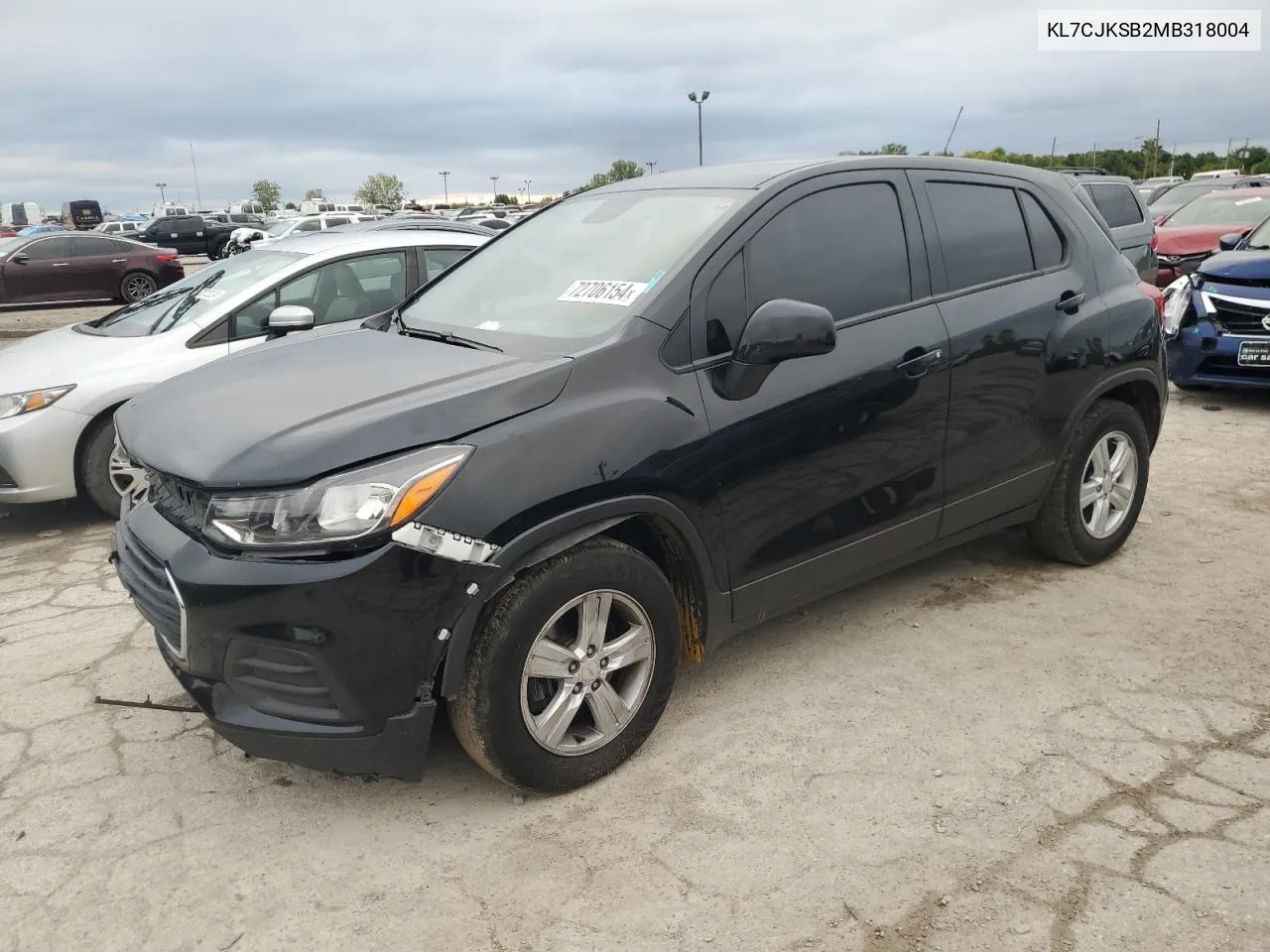 2021 Chevrolet Trax Ls VIN: KL7CJKSB2MB318004 Lot: 72706154