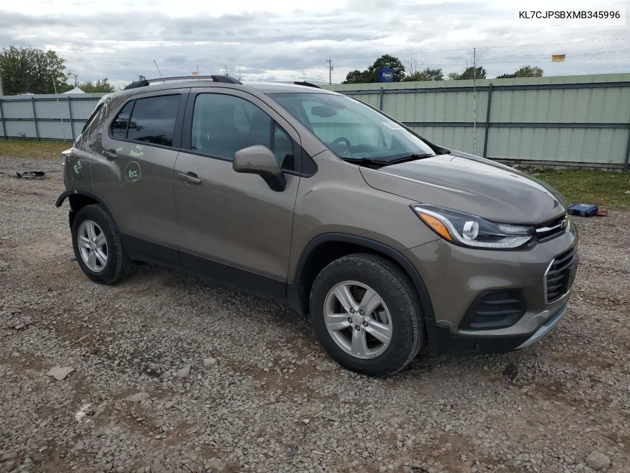 2021 Chevrolet Trax 1Lt VIN: KL7CJPSBXMB345996 Lot: 72882134