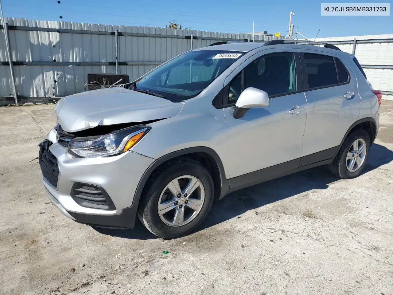 2021 Chevrolet Trax 1Lt VIN: KL7CJLSB6MB331733 Lot: 73463354