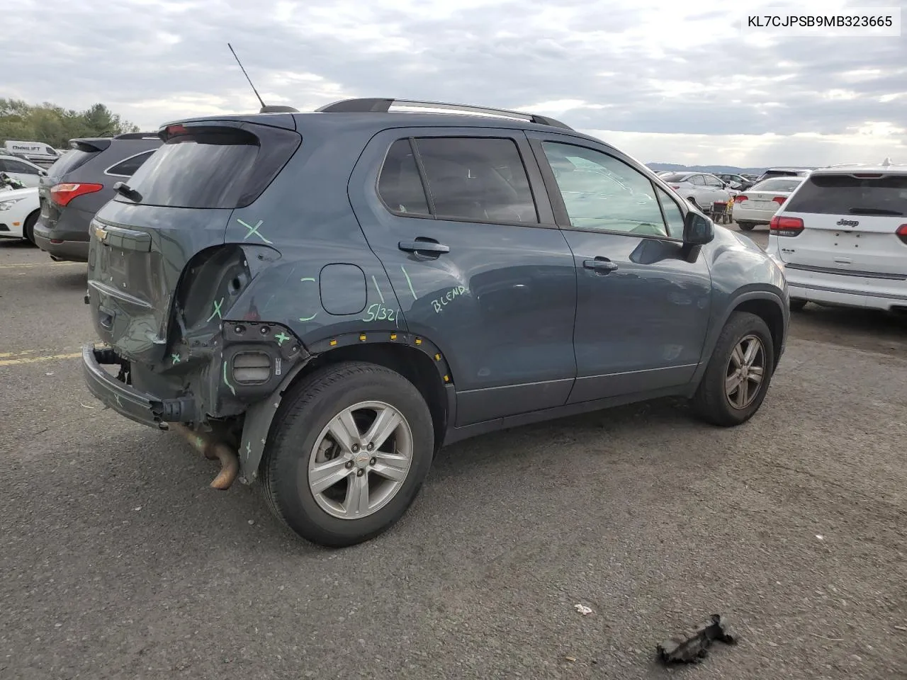 2021 Chevrolet Trax 1Lt VIN: KL7CJPSB9MB323665 Lot: 74833914