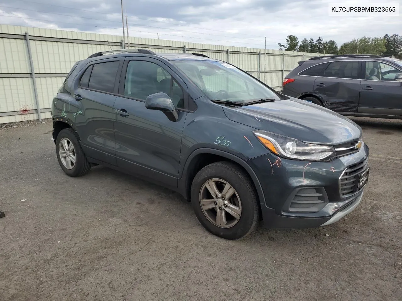 2021 Chevrolet Trax 1Lt VIN: KL7CJPSB9MB323665 Lot: 74833914