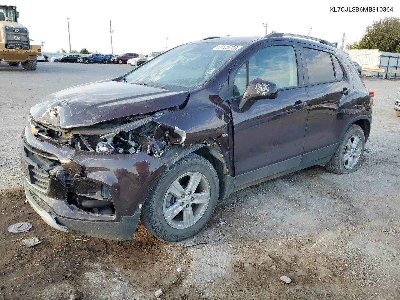 2021 Chevrolet Trax 1Lt VIN: KL7CJLSB6MB310364 Lot: 75725714