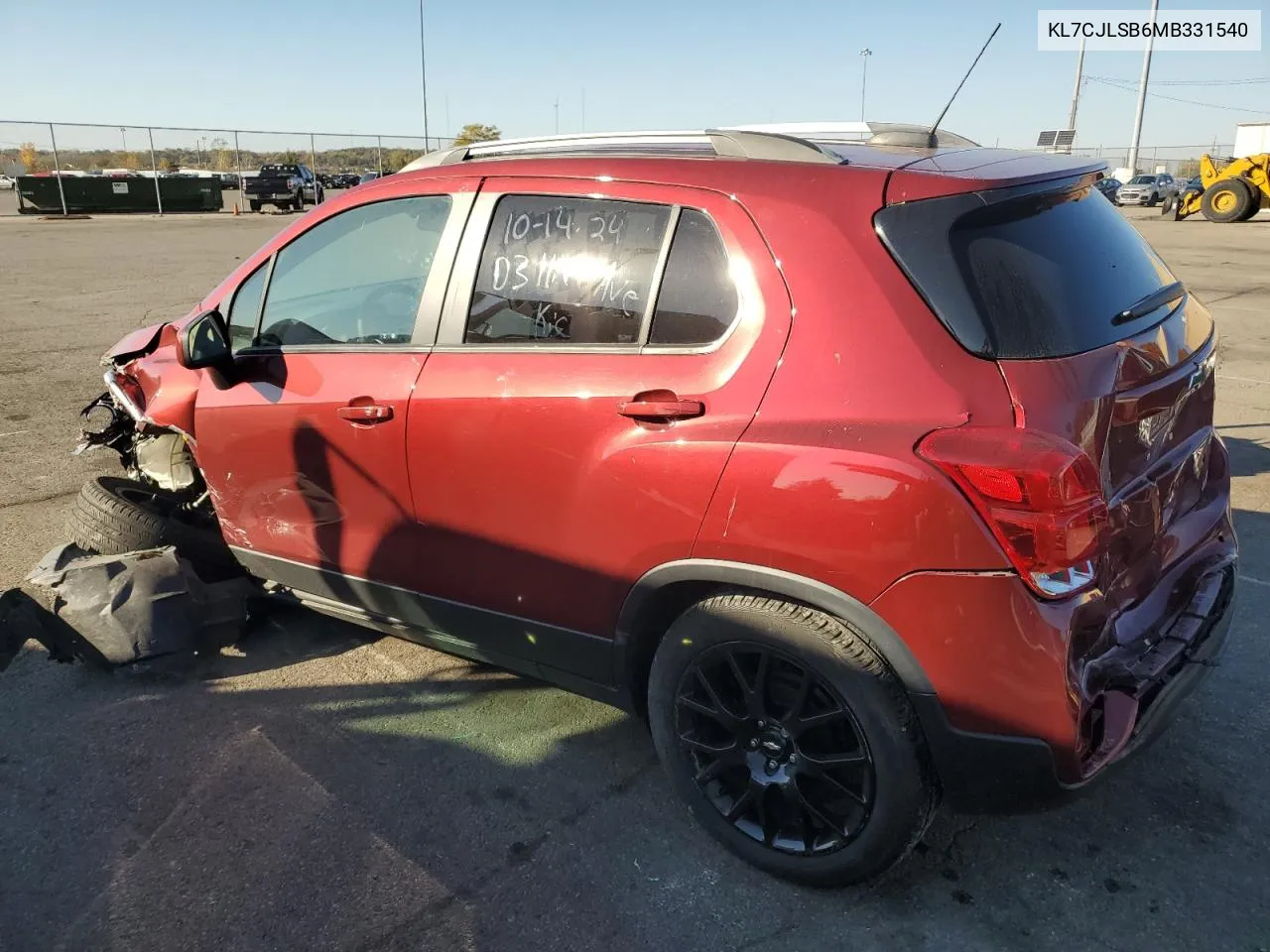 2021 Chevrolet Trax 1Lt VIN: KL7CJLSB6MB331540 Lot: 76848744