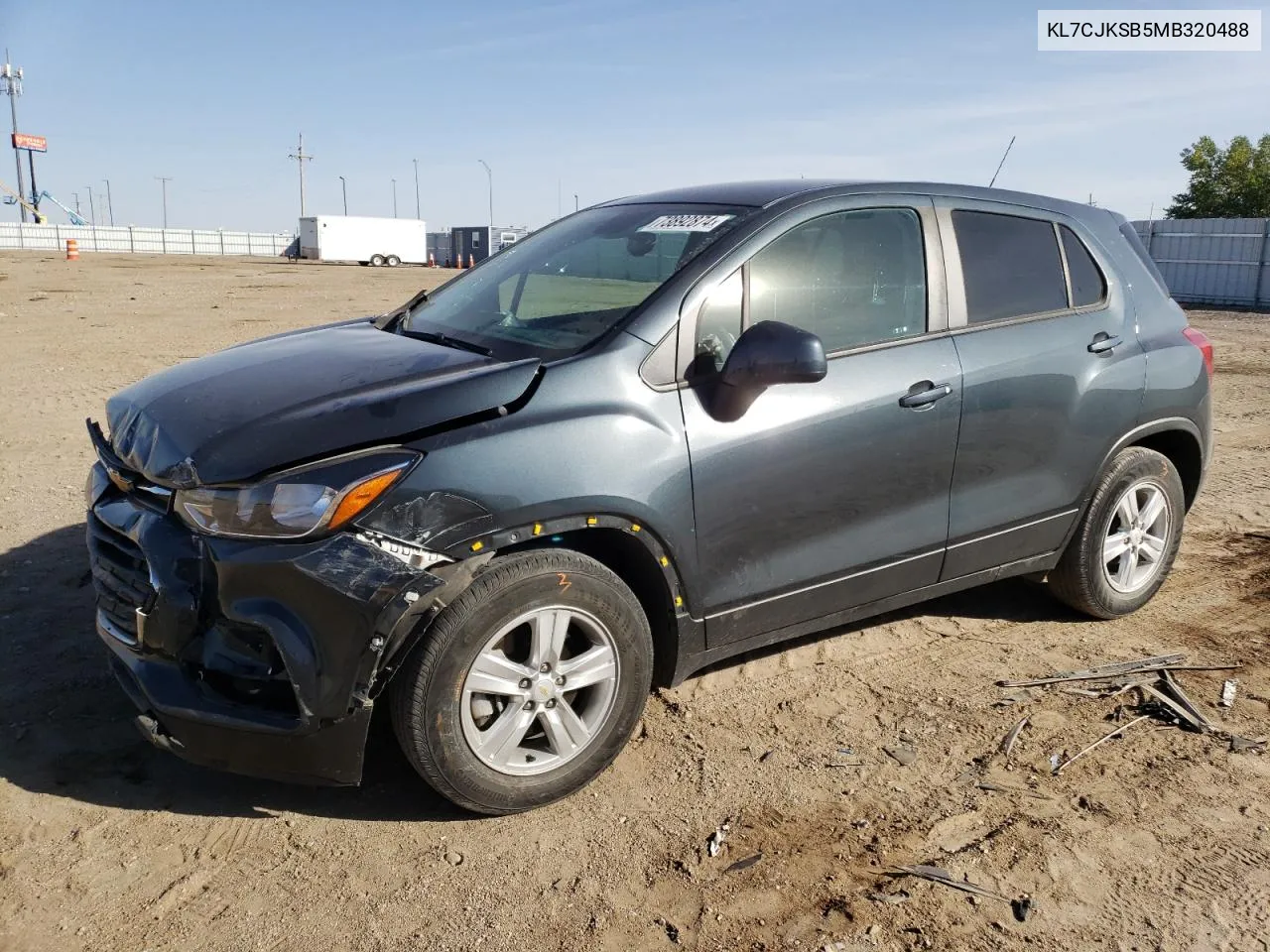 2021 Chevrolet Trax Ls VIN: KL7CJKSB5MB320488 Lot: 77223884