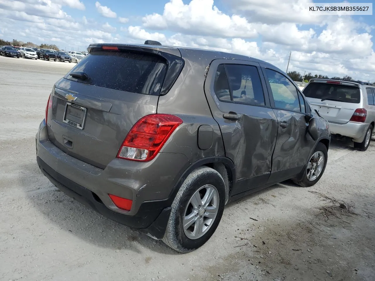 2021 Chevrolet Trax Ls VIN: KL7CJKSB3MB355627 Lot: 77548364