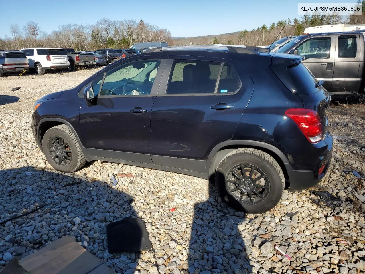 2021 Chevrolet Trax 1Lt VIN: KL7CJPSM6MB360805 Lot: 80519834