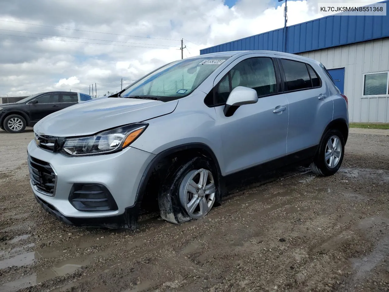 2022 Chevrolet Trax Ls VIN: KL7CJKSM6NB551368 Lot: 74853044