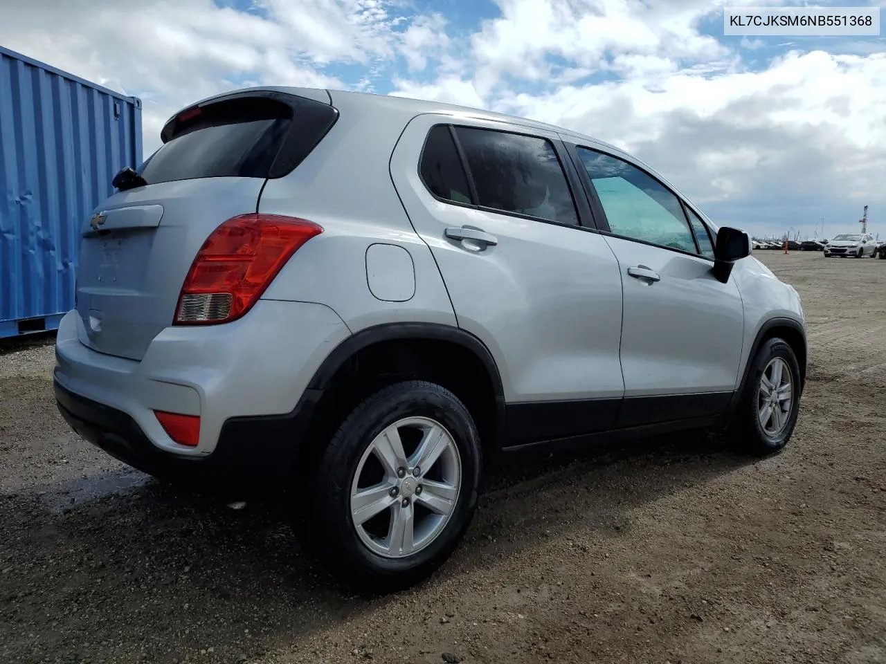 2022 Chevrolet Trax Ls VIN: KL7CJKSM6NB551368 Lot: 74853044