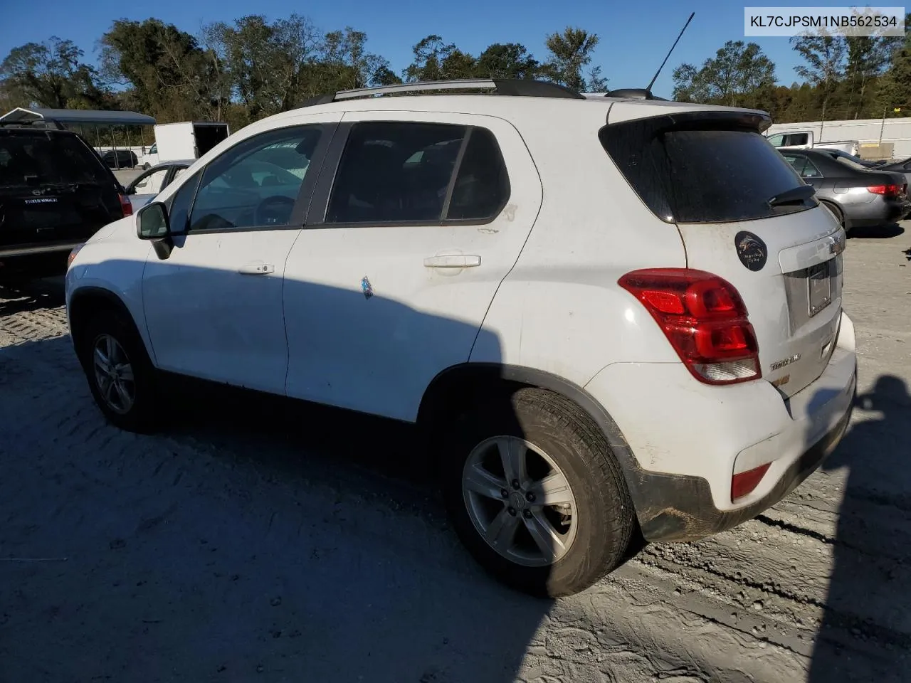 2022 Chevrolet Trax 1Lt VIN: KL7CJPSM1NB562534 Lot: 75242664