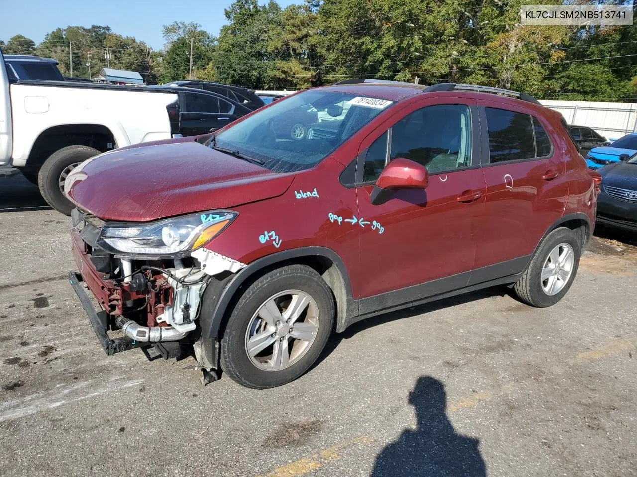 2022 Chevrolet Trax 1Lt VIN: KL7CJLSM2NB513741 Lot: 78140034