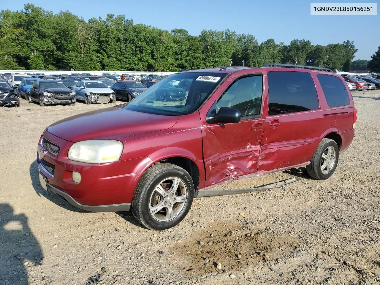 2005 Chevrolet Uplander Ls VIN: 1GNDV23L85D156251 Lot: 69006014