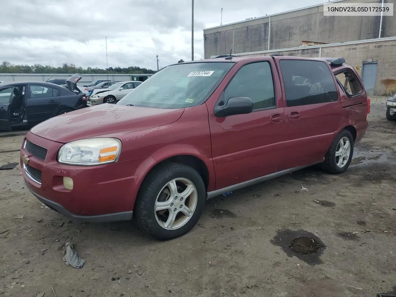 2005 Chevrolet Uplander Ls VIN: 1GNDV23L05D172539 Lot: 73757744