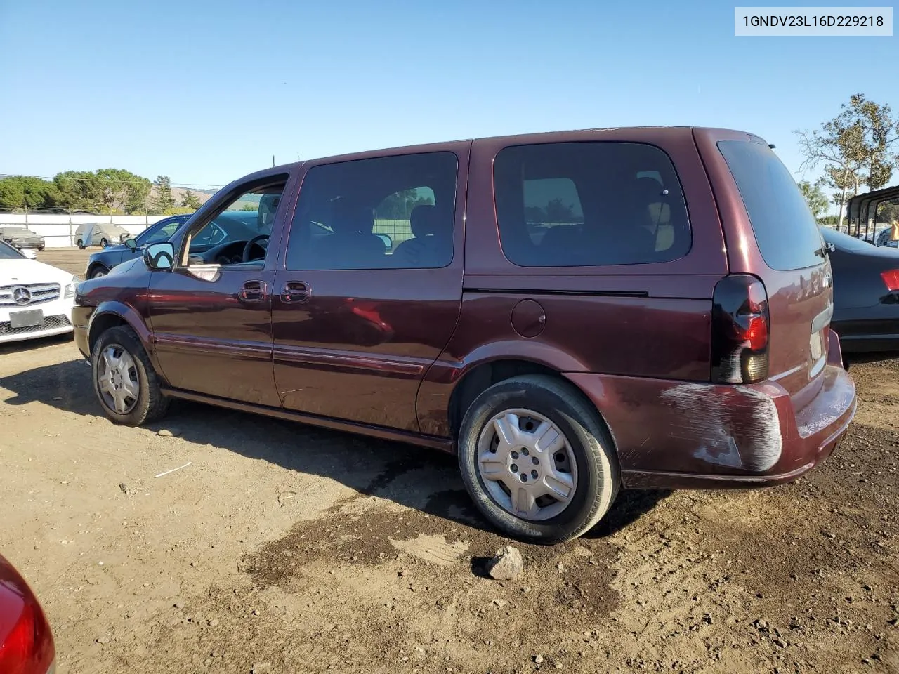 2006 Chevrolet Uplander Ls VIN: 1GNDV23L16D229218 Lot: 72658134