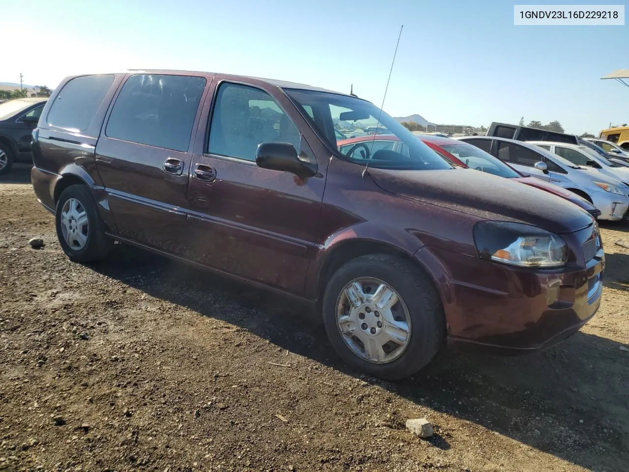 2006 Chevrolet Uplander Ls VIN: 1GNDV23L16D229218 Lot: 72658134