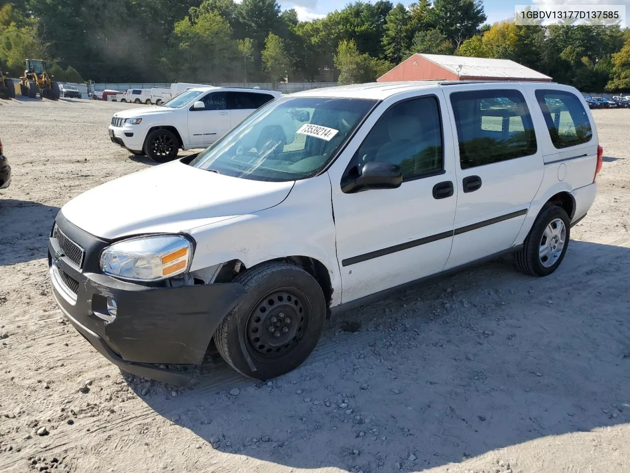 2007 Chevrolet Uplander Incomplete VIN: 1GBDV13177D137585 Lot: 73539214