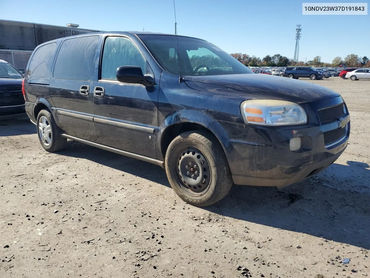 2007 Chevrolet Uplander Ls VIN: 1GNDV23W37D191843 Lot: 78239934