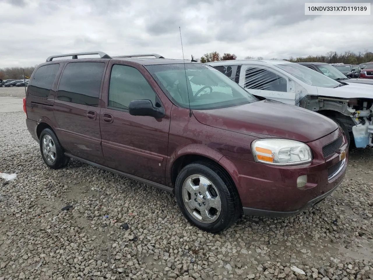 2007 Chevrolet Uplander Lt VIN: 1GNDV331X7D119189 Lot: 80331354