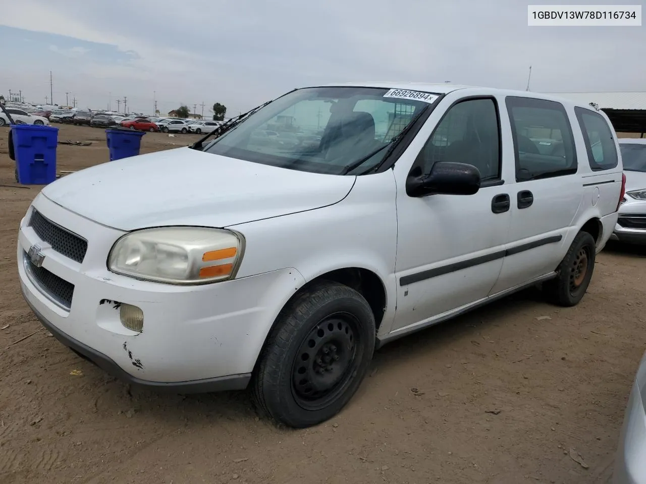 2008 Chevrolet Uplander Incomplete VIN: 1GBDV13W78D116734 Lot: 66926894