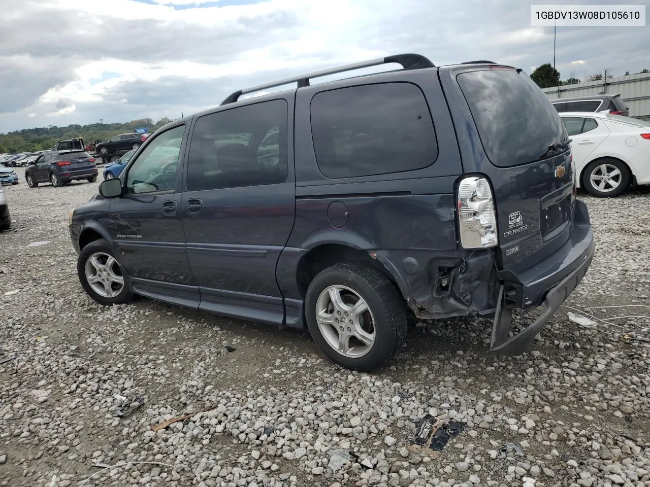 1GBDV13W08D105610 2008 Chevrolet Uplander Incomplete