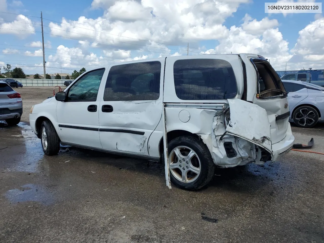 2008 Chevrolet Uplander Ls VIN: 1GNDV23118D202120 Lot: 72910414