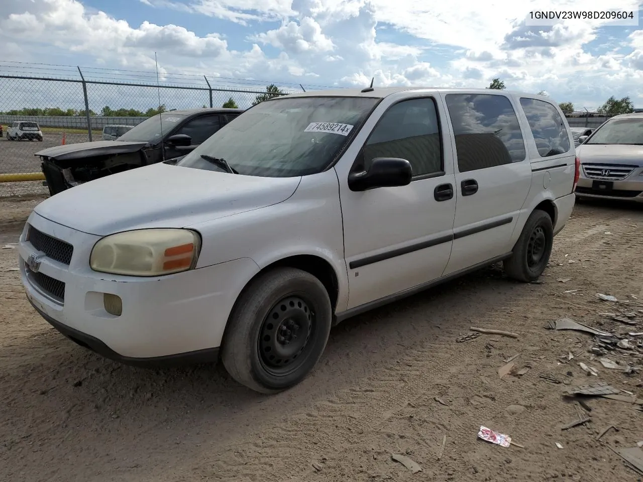 2008 Chevrolet Uplander Ls VIN: 1GNDV23W98D209604 Lot: 74589214