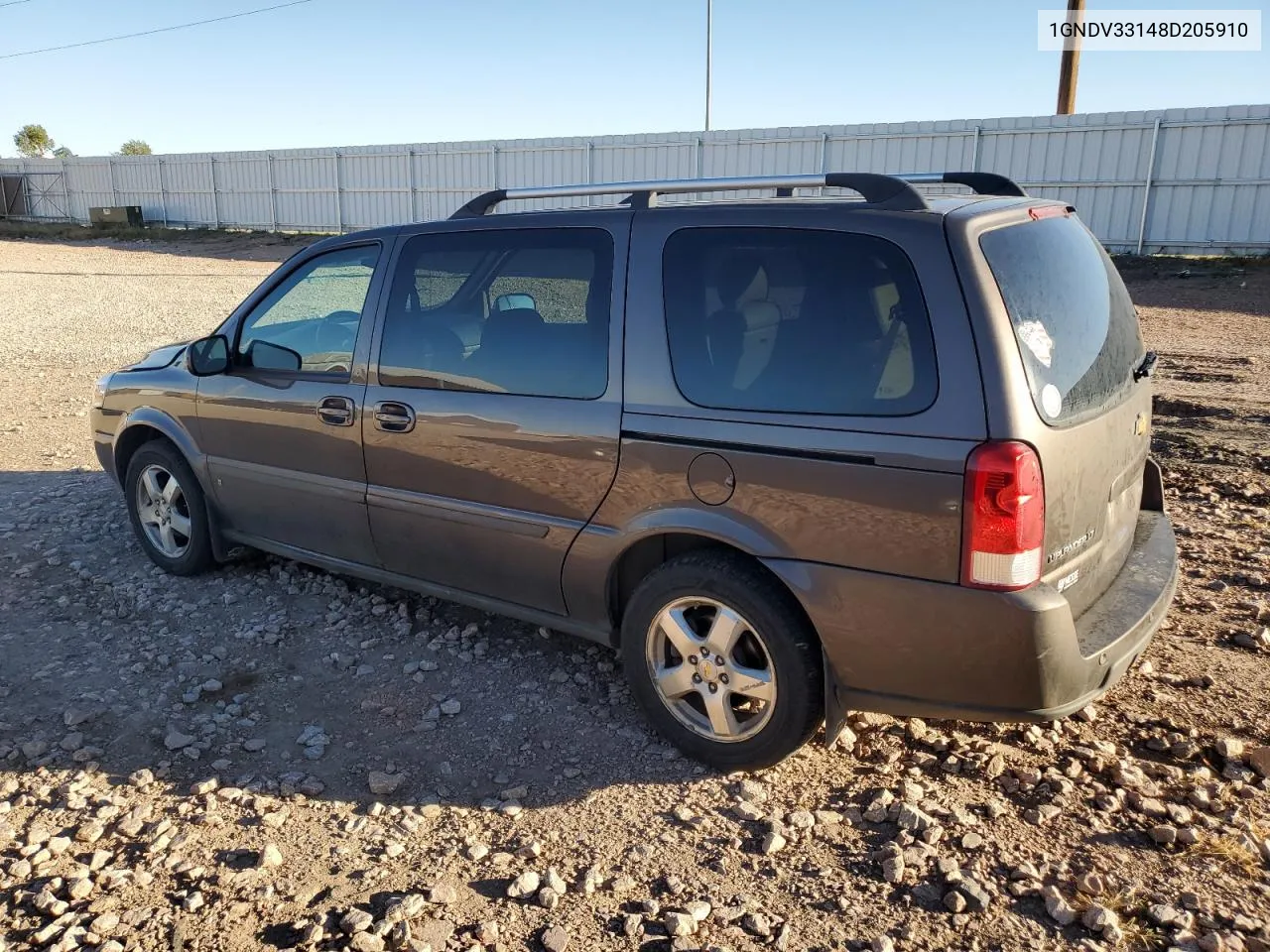 2008 Chevrolet Uplander Lt VIN: 1GNDV33148D205910 Lot: 74768924