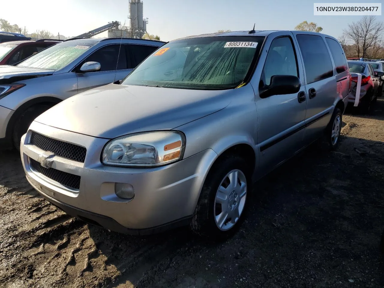 2008 Chevrolet Uplander Ls VIN: 1GNDV23W38D204477 Lot: 80031134