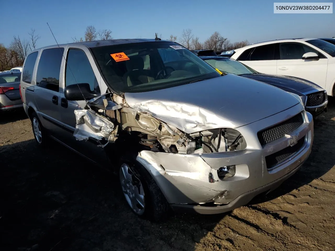 2008 Chevrolet Uplander Ls VIN: 1GNDV23W38D204477 Lot: 80031134