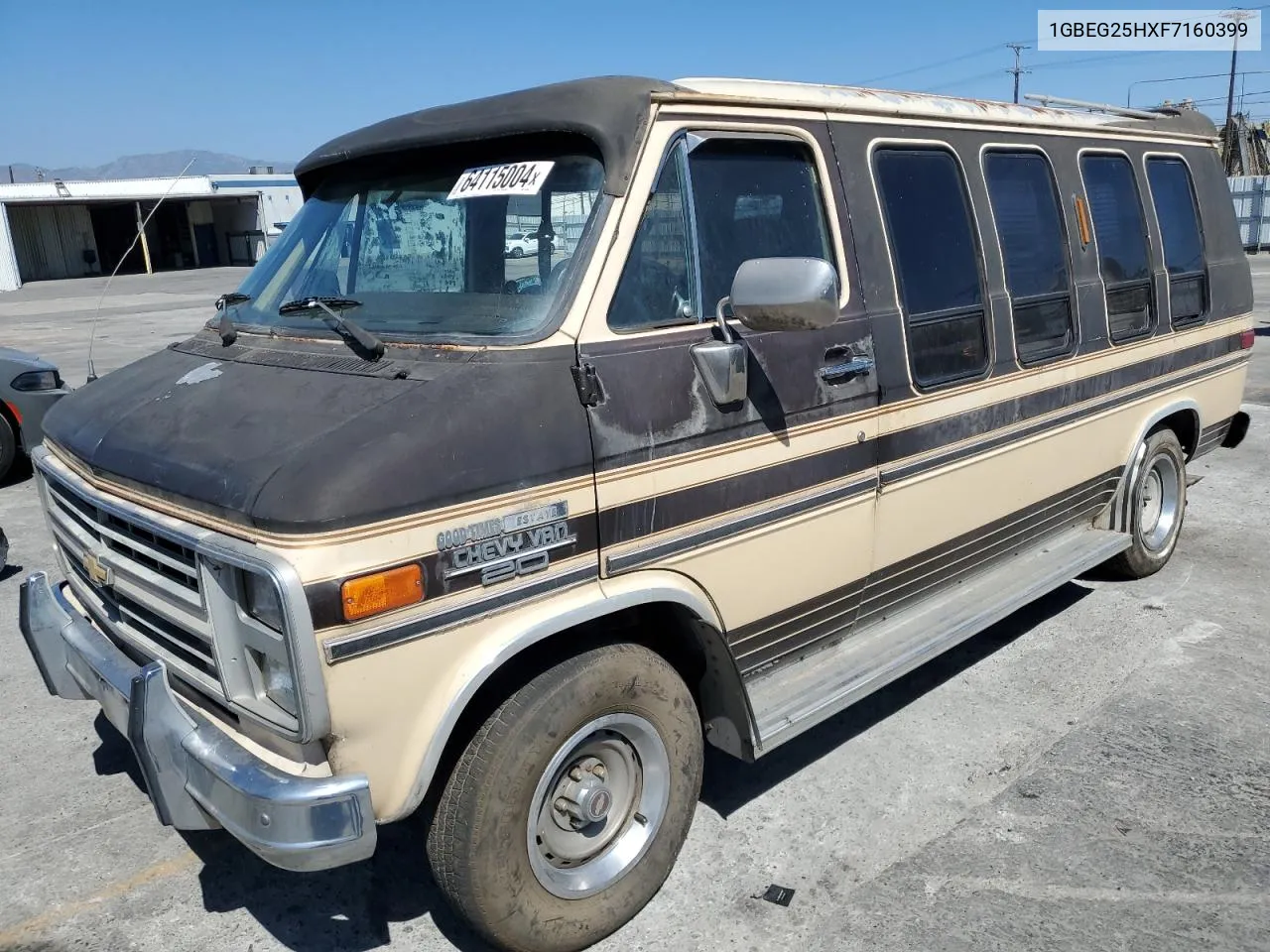 1985 Chevrolet G20 VIN: 1GBEG25HXF7160399 Lot: 64115004