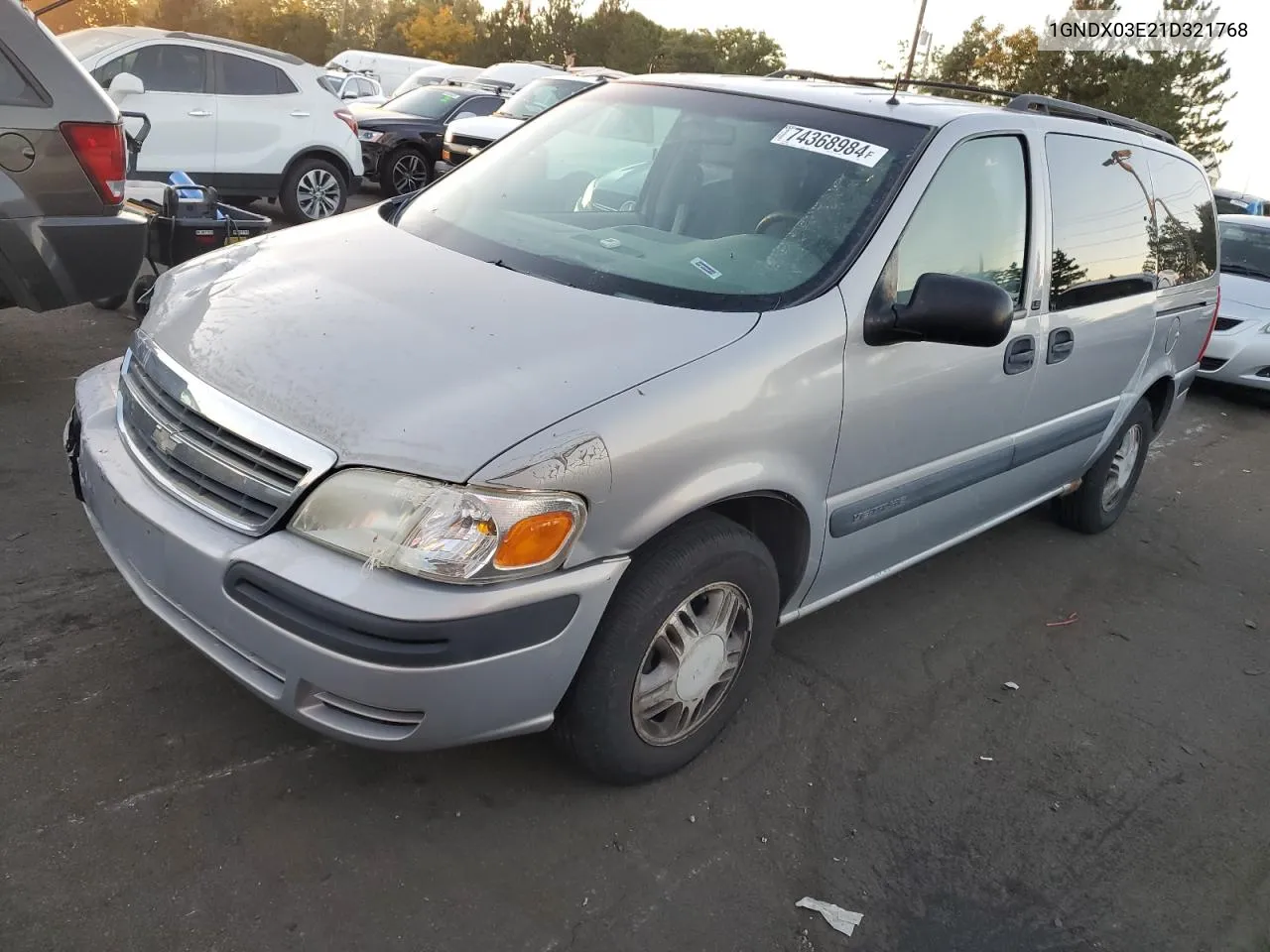 2001 Chevrolet Venture VIN: 1GNDX03E21D321768 Lot: 74368984