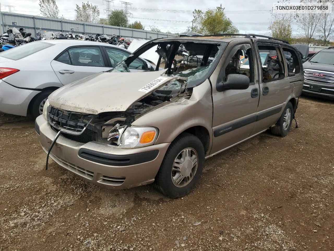 2001 Chevrolet Venture VIN: 1GNDX03E01D279858 Lot: 75690784