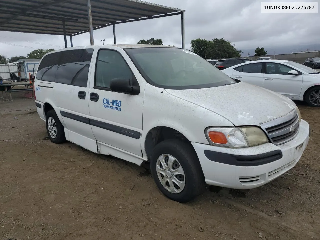 2002 Chevrolet Venture VIN: 1GNDX03E02D226787 Lot: 77898414