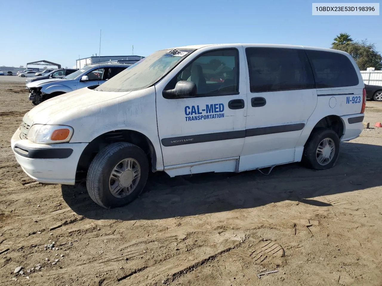 2003 Chevrolet Venture Incomplete VIN: 1GBDX23E53D198396 Lot: 77581434