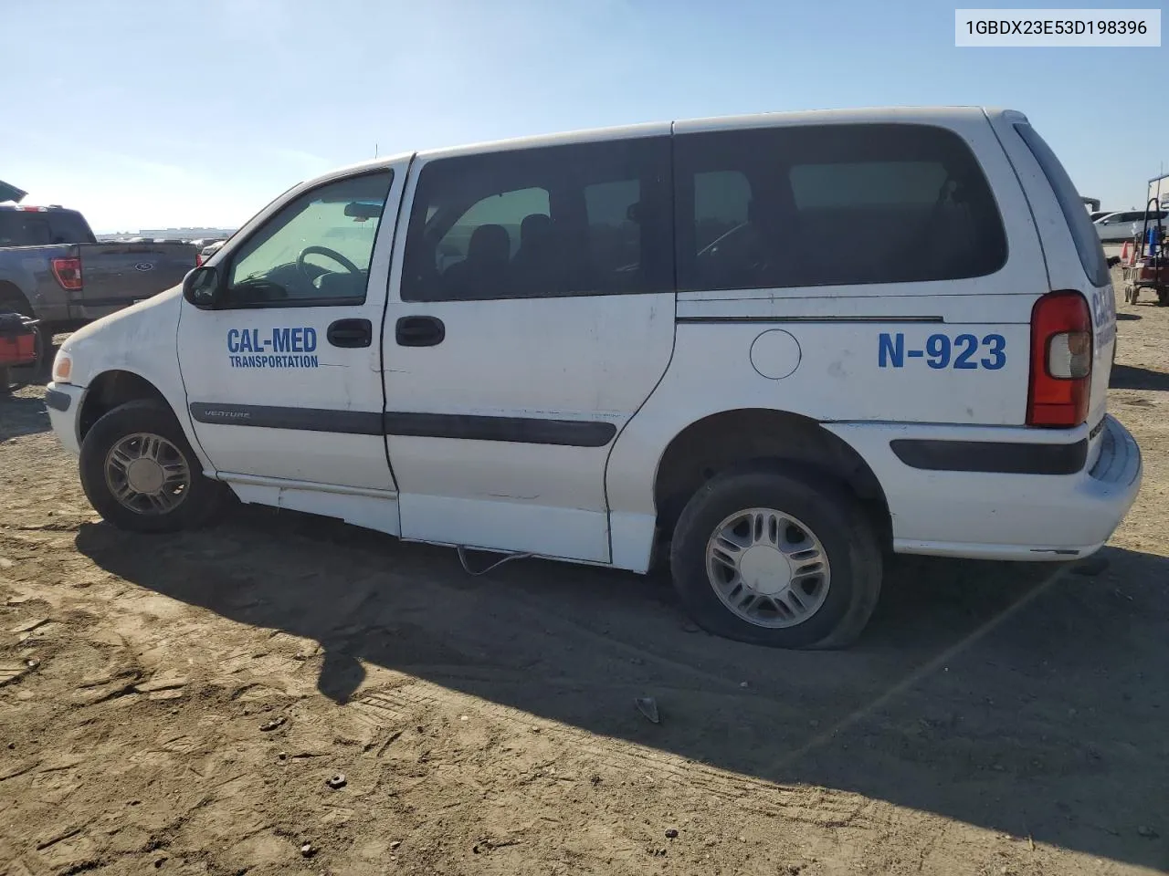 2003 Chevrolet Venture Incomplete VIN: 1GBDX23E53D198396 Lot: 77581434