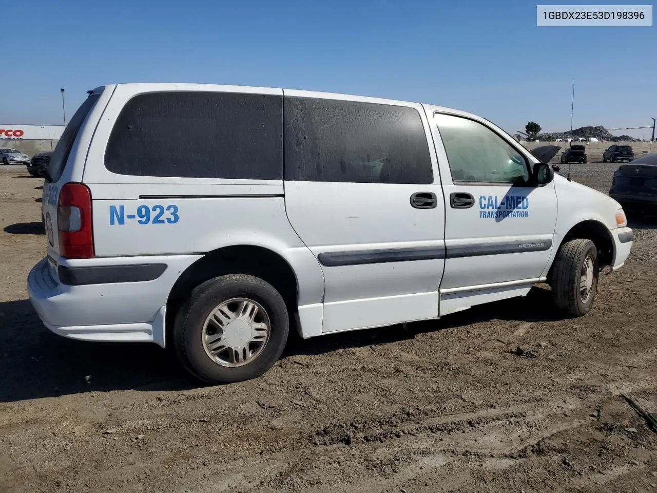 2003 Chevrolet Venture Incomplete VIN: 1GBDX23E53D198396 Lot: 77581434