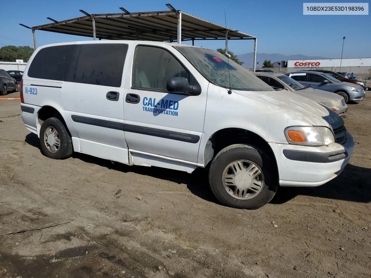 2003 Chevrolet Venture Incomplete VIN: 1GBDX23E53D198396 Lot: 77581434