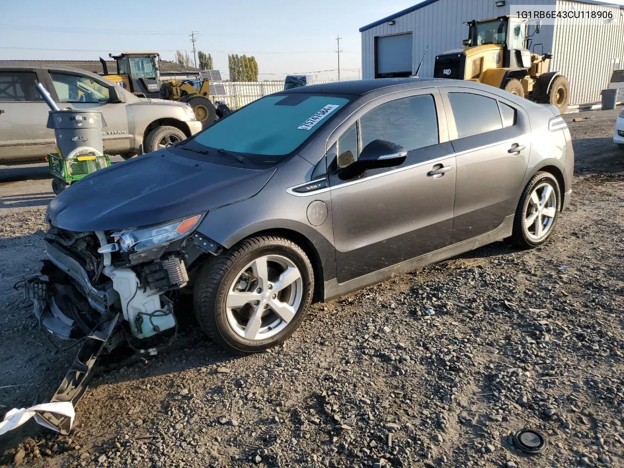 2012 Chevrolet Volt VIN: 1G1RB6E43CU118906 Lot: 75747584