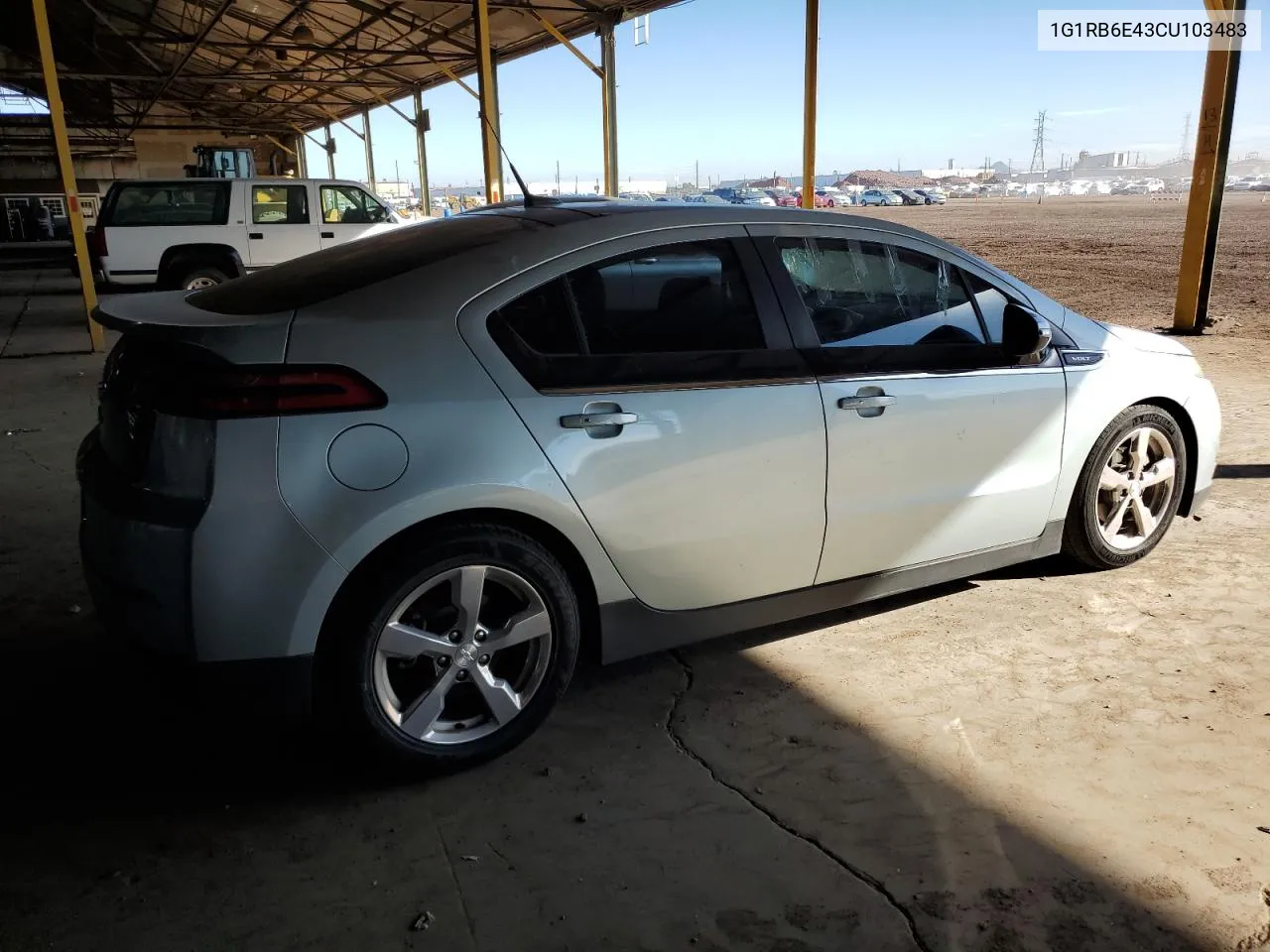 2012 Chevrolet Volt VIN: 1G1RB6E43CU103483 Lot: 76227854