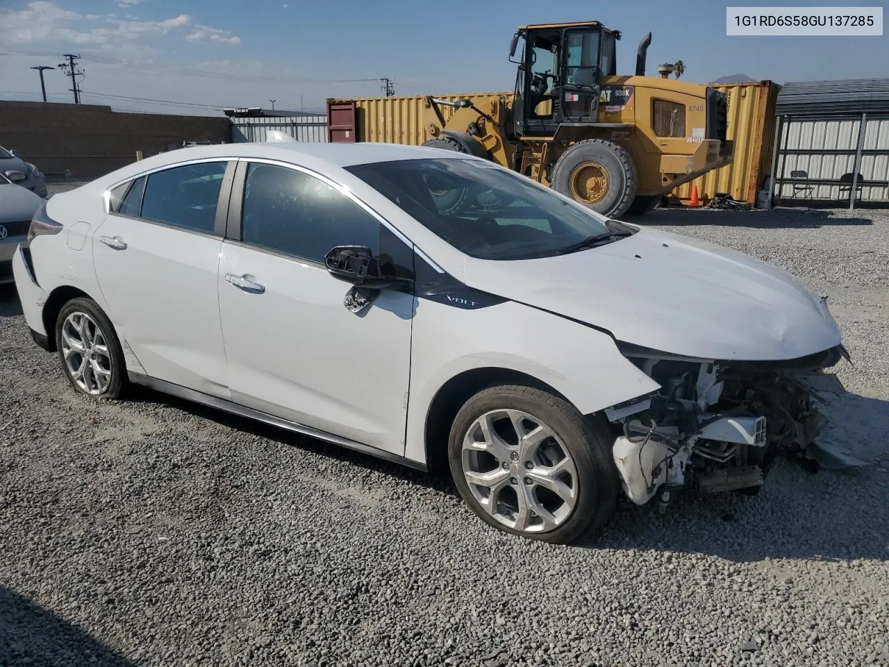 2016 Chevrolet Volt Ltz VIN: 1G1RD6S58GU137285 Lot: 73860204