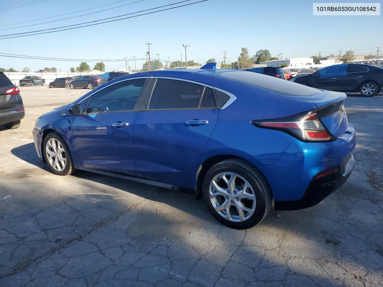 2016 Chevrolet Volt Ltz VIN: 1G1RB6S53GU108542 Lot: 75282524